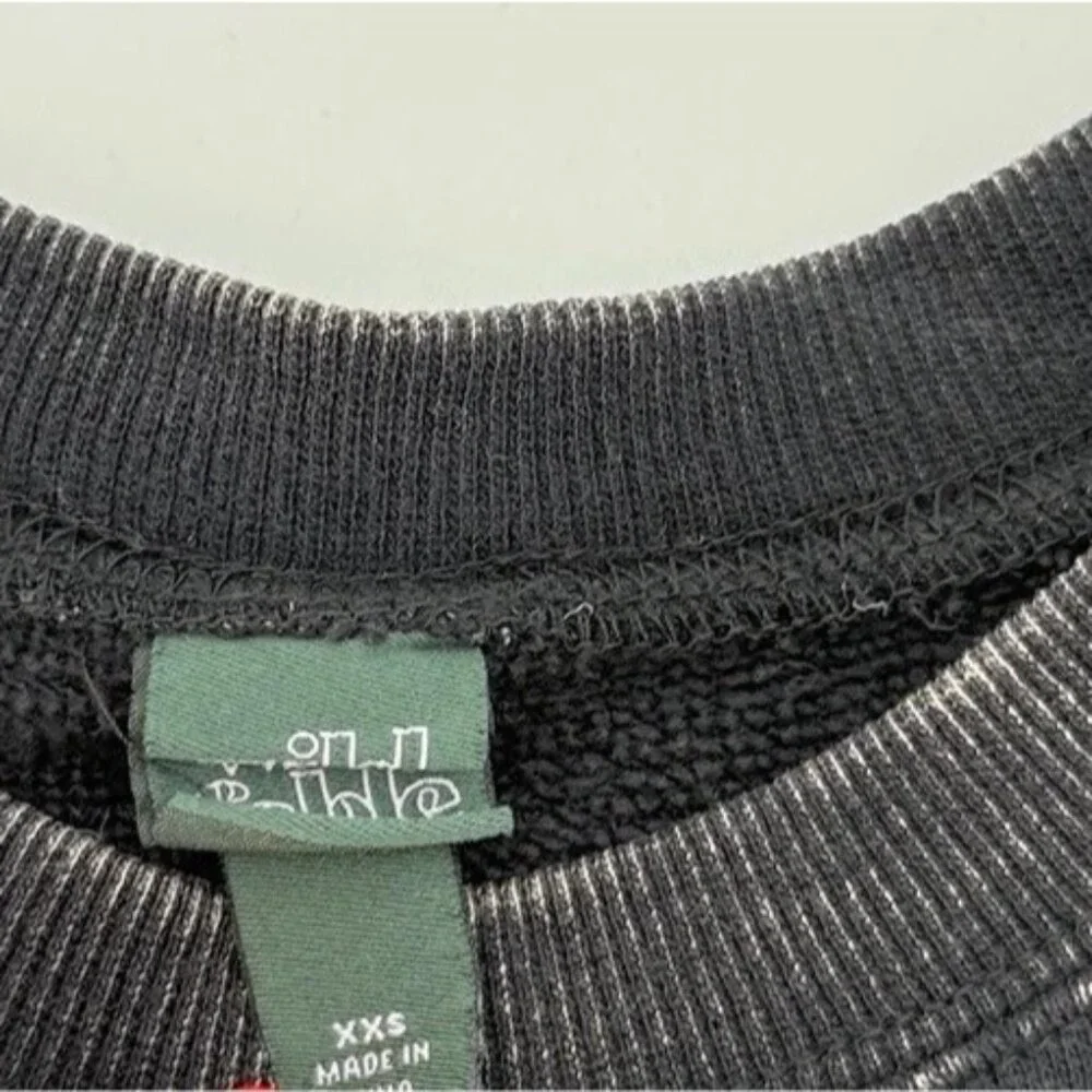 Wild Fable Manhattan Oversized Sweatshirt Black Stone Wash Bling Size‎ XXS - Picture 3 of 6